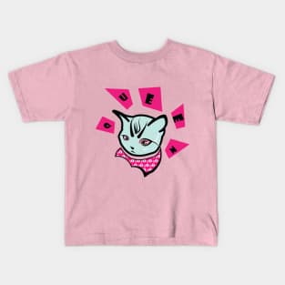 Cute Cat queen Blue and Pink Kids T-Shirt